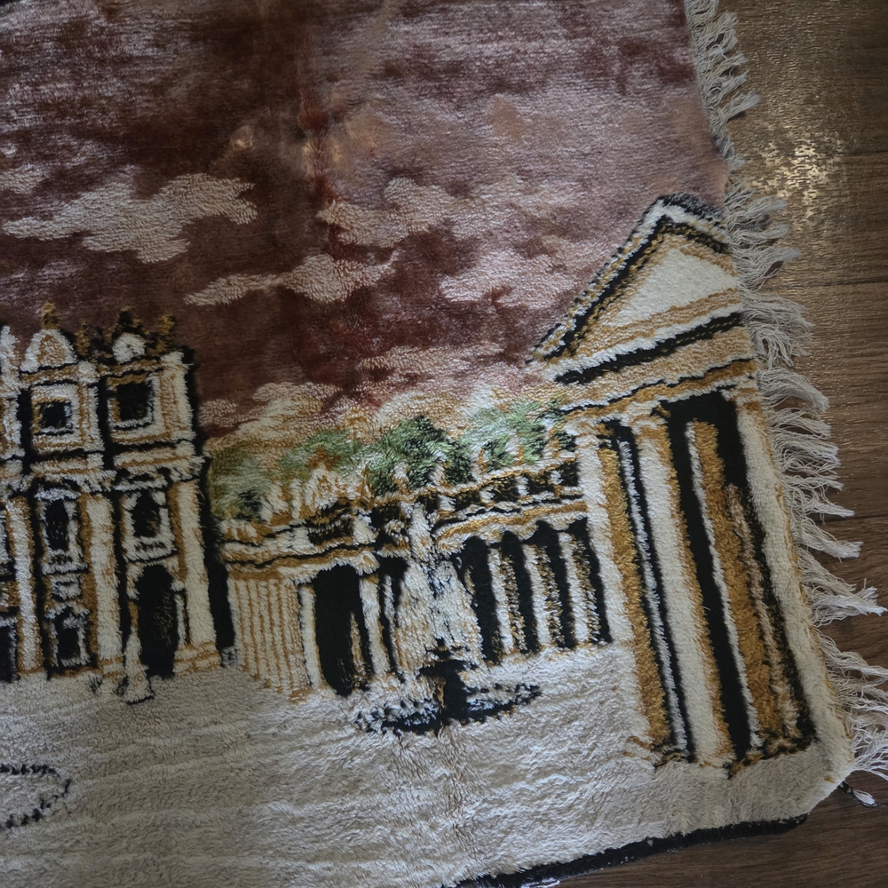 Vintage St. Peter’s Basilica Vatican Tapestry Wall Hanging Rug Rome Souvenir - Picture 7 of 11